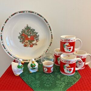 Vintage Goose Christmas Dinnerware Set
